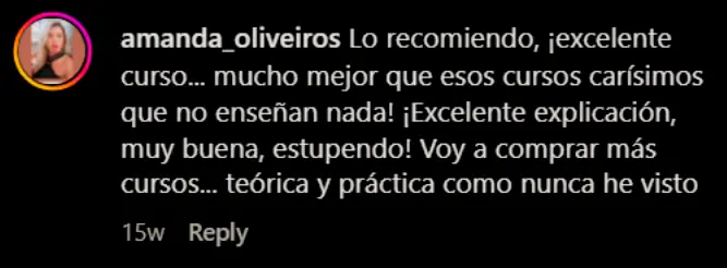 Testimonio de alumna sobre inversión